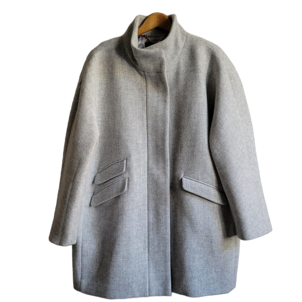 J.CREW NWT Cocoon Italian Stadium Cloth Coat Gray Wool 20